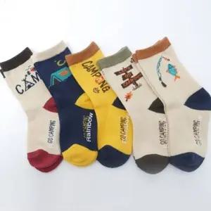 (사이즈 혼합5족-2호)캠핑 디자인 5족 유아 양말 남아 데일리 긴목 선물용