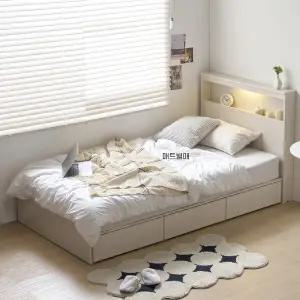 아이앤 세피아 LED 수납헤드 1단 침대 프레임 슈퍼싱글 WF