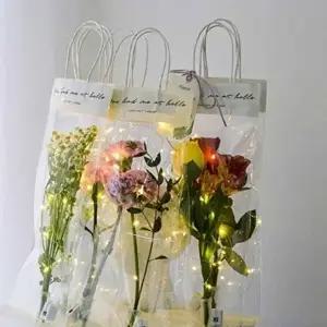 꽃다발포장 꽃포장 생화 비닐쇼핑백 중 20P