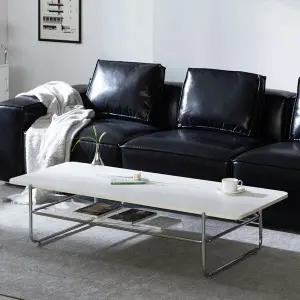 감각적인 화이트 스틸 쇼파테이블 150cm (사각) TP1119