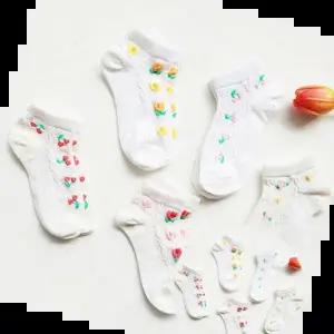 여자아이양말 꽃캐릭터 여자 아기 발목양말 5족 여름 원피스 양말
