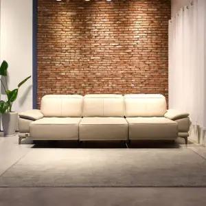 사트바 무빙헤드 통가죽 슬라이딩 4인소파