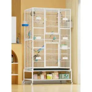 이동식 앵무새 케이지 둥지 대형 새장 놀이터 화이트 96x64x148 없음 1