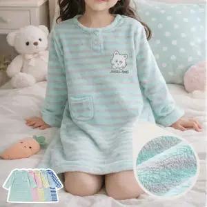 [오브더데이] 앙셀 아모 여아용 밍크 수면 원피스