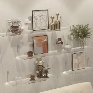 아크릴 아트월선반 무타공 벽걸이 잡지 진열 2개 세트