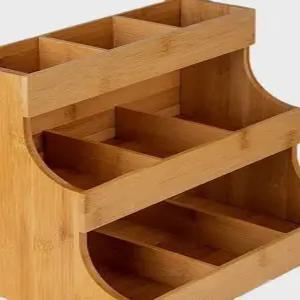 원목 티백 보관함 수납함 커피정리함 선반 카페 대나무