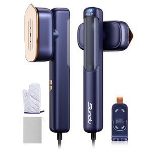 옷용 스티머 다리미, 휴대용 2인치 여행용 의류 스티머, 20분간 지속적인 스팀, 100ml 물탱크, 다리미 장갑, 1100W