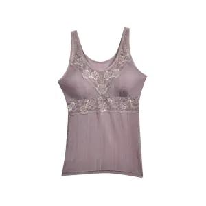 내장 쾌적 브이넥 섬유 브라런닝 헬스 어르신 레이스 크롭 산모 성인 따뜻