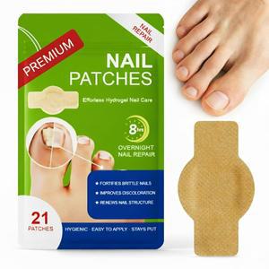 프리미엄 곰팡이 네일 패치 발톱 관리 추가 강도 21개 야간 수리 손상 변색 8시간 강화 안전한 민감성 피부 쉬운 손톱 크리스마스 선물 여성용.