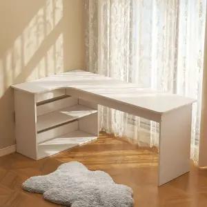 레버딜 ㄱ자책상 모서리 실용적 데스크 코너책상