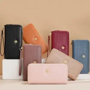고급 원단 심플 디자인 수납력 좋은 여자 지퍼 장지갑