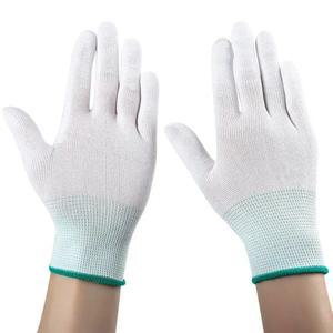 슬림 나일론 실 장갑  작업호환  미끄럼 방지 보호 고무 PU 코팅 손가락