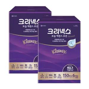 크리넥스 보습 에센스 로션 미용티슈 150매 6개입 2팩