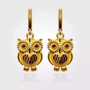 [베티블루] 995 999 24K 순금 하트 꽃 부엉이 여성 3.75g 금 원터치 귀걸이