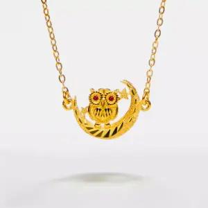 [베티블루] 995 999 24K 순금 달 위에 부엉이 여성 여자 11.2.5g 금 목걸이