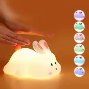 실리콘 터치 수면등 무드등 수유등 토끼 집들이 수명유도 LED충전식