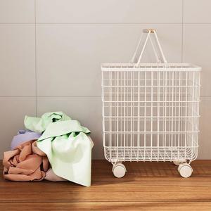 우드 모던 이동식 빨래바구니 북유럽 대형 분리식 철제 낮은 세탁 나무 빨래 골드 바구니