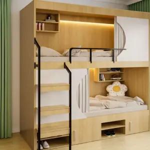 수면캡슐 도미토리 기숙사 이층 복층 가정용 벙커 학생용 실내 원목 프레임 숙소용 상하 침대