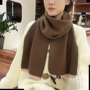 스카프 여성 솔리드 스몰 라벨 머플러 쁘띠 목도리