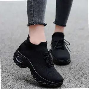 데일리 여성 에어굽 슬립온 키높이 스니커즈 운동화