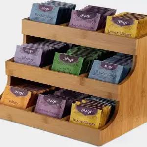 원목 티백 보관함 홈 선반 진열대 3단 커피 드립백