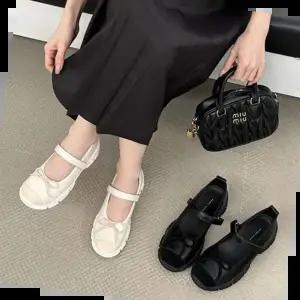 여성플랫 리본 플랫폼 찍찍이 스니커즈 메리제인 플랫 여자