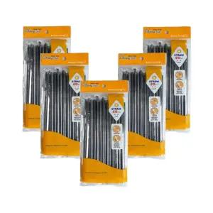 나무이야기 자바라 주름 빨대 개별포장 스트로우 6mm x 210mm 50개입 5개 (블랙)