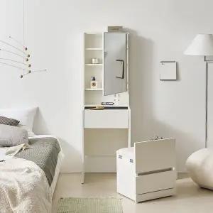 [NAMUDDL]보루네오 마르체 루아 수납 거울 틈새 화장대 세트 (거울/스툴포함) BGW339C