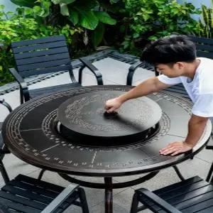 캠핑 테이블 고깃집 고기테이블 원형 원탁 접이식 테라스