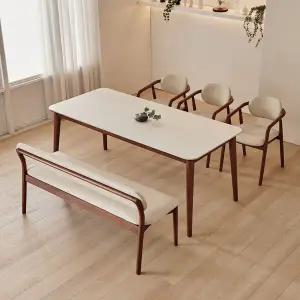 동서가구 로라 세라믹 6인용 원목 1800 식탁 세트 (의자3+3인 벤치1) DF927595