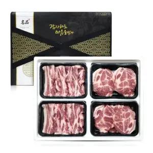 유황한돈 삼겹살+목살 2kg 구이용 선물세트