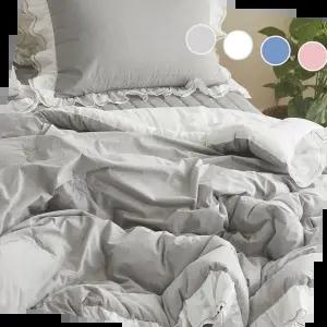 집먼지진드기방지 국내생산 고밀도 60수순면 프릴 사계절/겨울 차렵이불