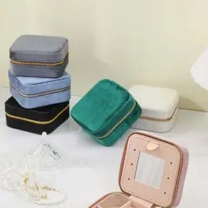 벨벳 휴대용 여행용 미니 주얼리 정리함 박스 악세사리 보석함 케이스 목걸이 귀걸이 반지 보관 선물