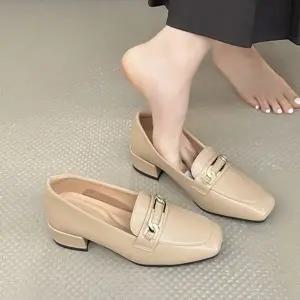 스퀘어토 562DTG96 장식 포인트 쿠션 로퍼힐 미들힐 구두 여자