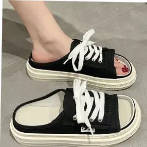 캔버스화 데일리 여성 여름 외출 여행 뮬 스니커즈 운동화 신발