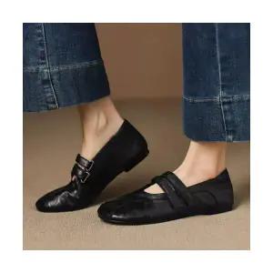 엘럽 여자 스트랩힐 메리제인 플랫 데일리 펌프스 원템4