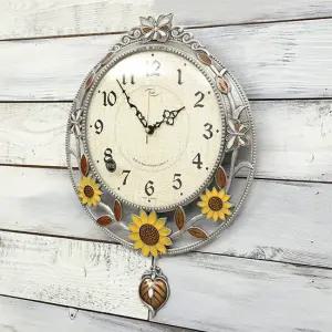 데일리데코 러버블 엔틱 무소음 해바라기 추 벽시계