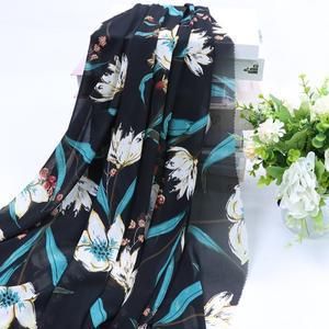 여름 핑크 연꽃 인쇄 프린팅 쉬폰 패브릭 커튼 의류 진주 폴리 에스터 표면