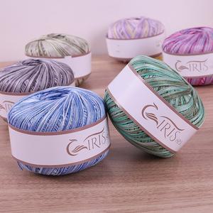 6 레이스 실 머서라이즈 그라데이션  컬러풀 순면 100% 면사  슬림 수제  여름 홀로우 아웃 숄 외투 스웨터