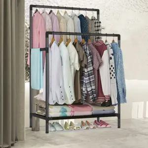 (무료배송) 스탠드 행거 2단 철제 조립식 수납 튼튼한 옷 헹거