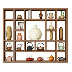벽걸이 나무 찻잔 다기장 장식 찻장 찬장 선반 원목 장식장