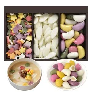국산쌀 꽃떡국떡 바람떡 450g 3종 선물세트 빛깔 고 새해 첫끼 한상차림