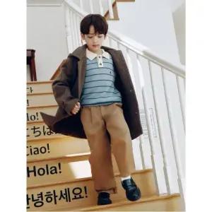 빈폴 키즈 시즌오프 40% 스트라이프 칼라 풀오버 니트 스카이 블루 BI5951U02Q