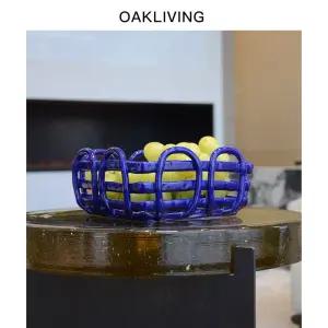 야채 레드 바구니 북유럽 블루 트레이 주방 스타일 장식 과일 세라믹