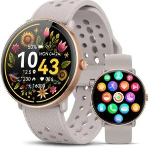 여성용 스마트 워치 안드로이드 iOS용 수면 모니터 페도미터 피트니스 트래커 블루투스 통화 IP68 방수