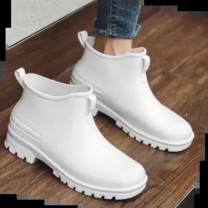 비올때데이트신발 남녀 공용 바닷가 패션 숏 레인 부츠 발목 장화 코디