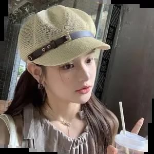 캡모자 예쁜모자 벨트장식 메쉬짜임 뉴스보이캡 마도로스캡