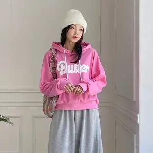 [핑크시슬리] 버터팝 레터링 박스 후드