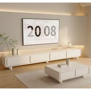 티비다이 북유럽 모서리 둥근 TV 거실장 코너 3단 선반