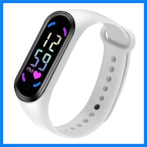 아이들을위한 패션 방수 여성 시계 소녀 터치 LED 스포츠 디지털 팔찌 전자 어린이 시계 소년 장난감 선물